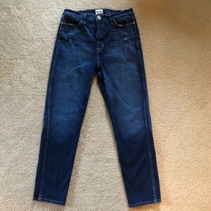 Hudson Vintage Holly High Rise Crop Button Fly Skinny Jeans Size 31 Dark Wash